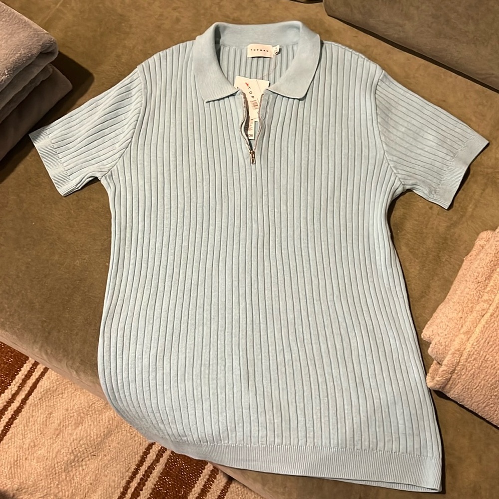 Topman Quarter Zip Polo Size XL